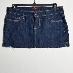 Forever 21 Dark Blue Denim Mini Skirt Large